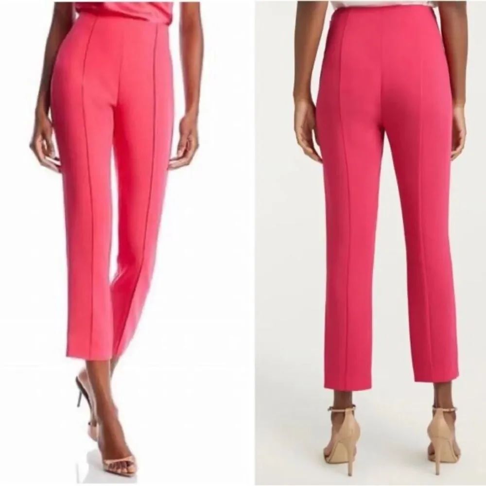 CINQ À SEPT Brianne Pintuck Cropped Crepe Pants In Berry Jam $295
